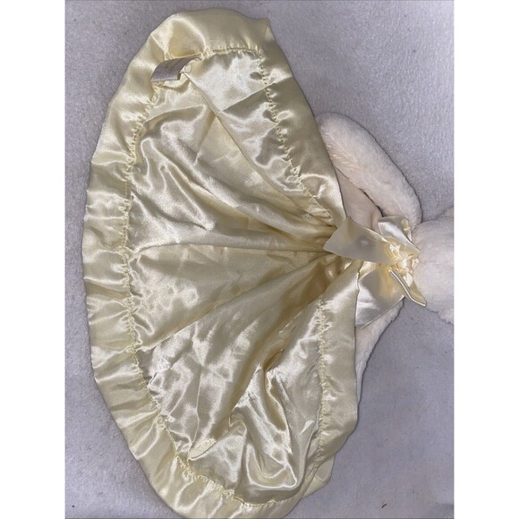 Bearington Baby Plush Bear 14" Cream Light Yellow Satin Security Blanket Lovey - Picture 5 of 8